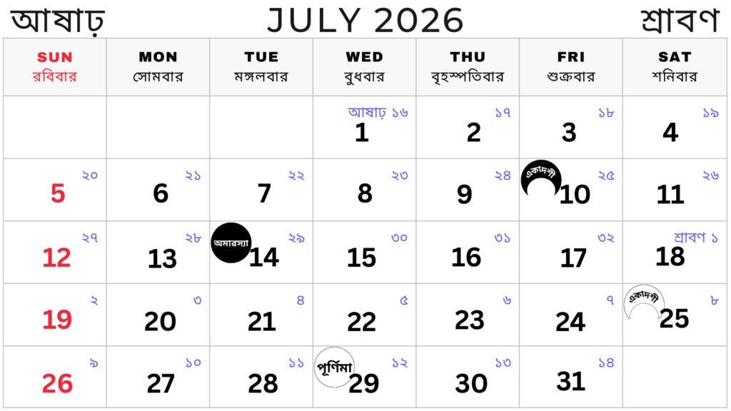 Bangla Ashadh 2026